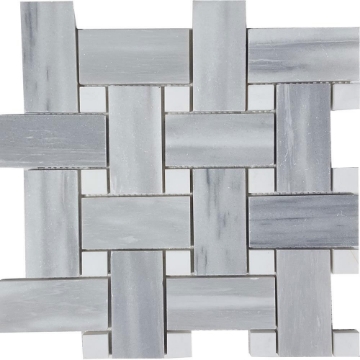 Picture of Tesoro - Pietra Antica Antiqued Stones Basketweave Mosaic Cirrus Dolomiti