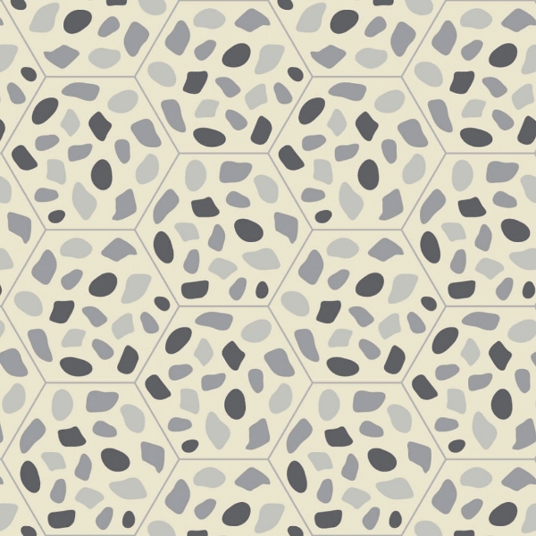 Picture of Bisazza Mosaico - Cementiles Decorations Hex Grit Light Grey