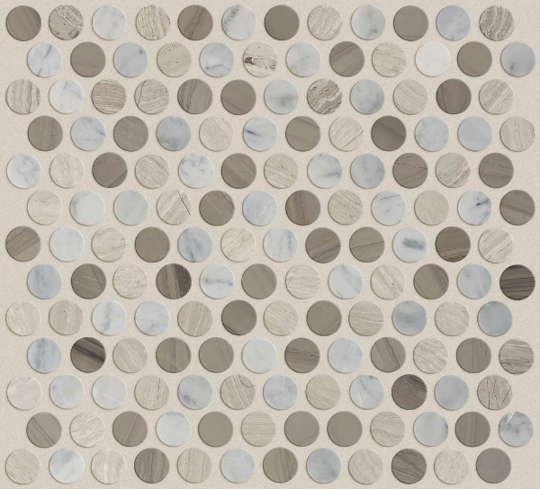 Picture of Shaw Floors - Chateau Penny Round Bianco Carrara Rockwood Urban Grey