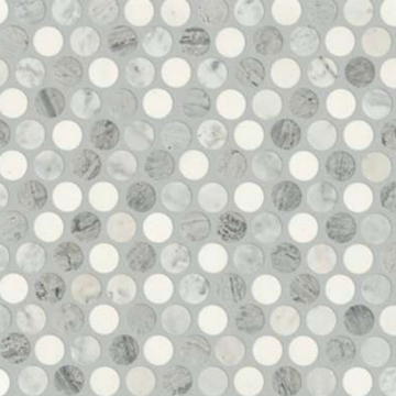 Picture of Shaw Floors - Estate Mosaic Penny Round Bianco Carrara Blue