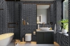 Picture of Elon Tile & Stone - Herringbone Mosaics 1 x 4 Black Honed