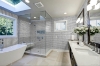 Picture of Elon Tile & Stone - Basketweave Mosaics Pearl White Pacific Gray Dot Honed
