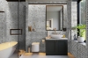 Picture of Elon Tile & Stone - Basketweave Mosaics Calacatta Pacific Gray Dot Honed