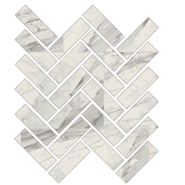 Picture of Florim USA - Epic Mosaic Herringbone Matte Apuano