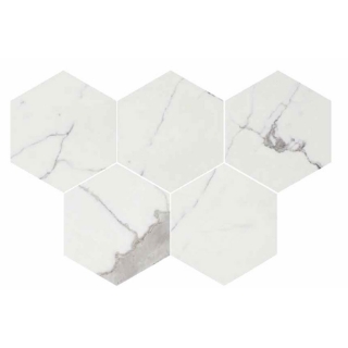 Picture of Florim USA - Luxury Hexagon Mosaic Matte Calacatta