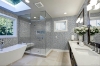 Picture of Elon Tile & Stone - 1 Rounds Mosaics Tri-Blend Ming Green White Thassos Blue Celeste Polished