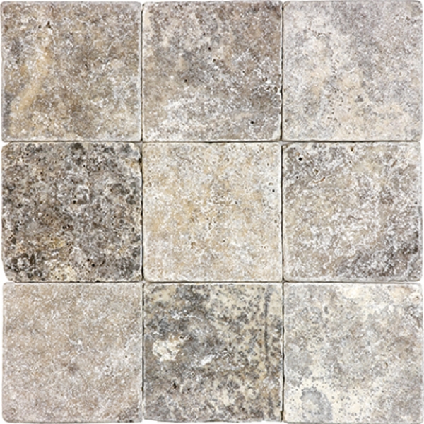 Picture of Anatolia Tile & Stone - Travertine 4 x 4 Silver Ash