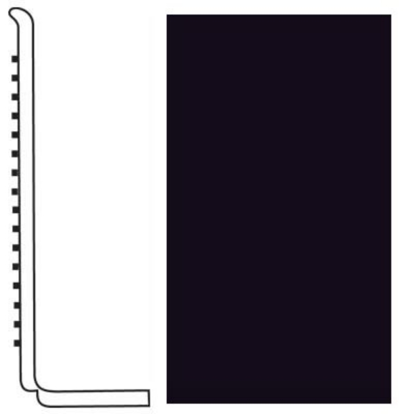 Picture of Roppe - Pinnacle Rubber Wall Base 4 (Sanitary Toe Base) Black