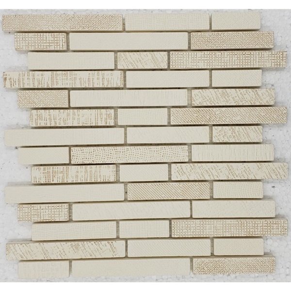 Picture of Bati Orient - Fabric Print Patchwork Baguette Mosaic Off White Beige Mix