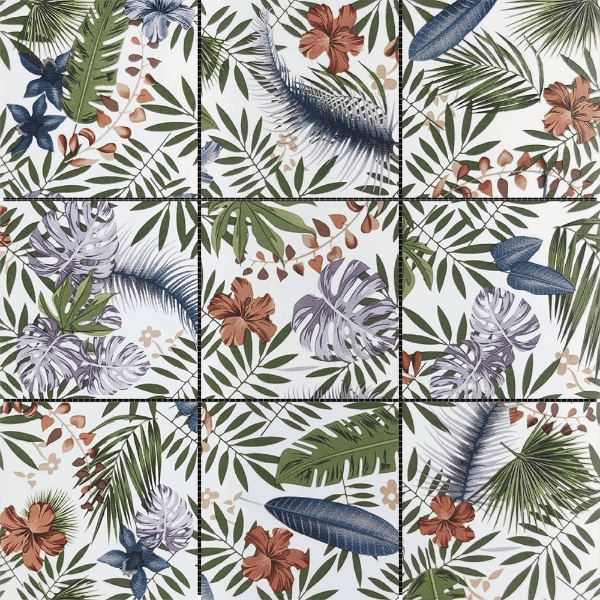 Picture of Bati Orient - Floral Palm Multicolor Porcelain