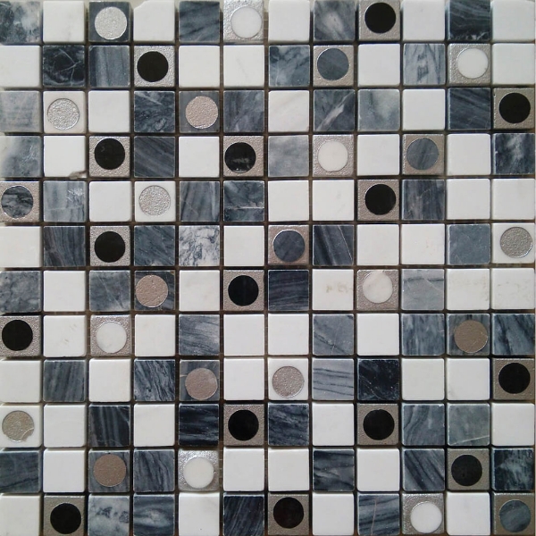 Picture of Bati Orient - Marble Mix Round Deco Black Grey Mix