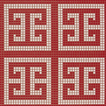 Picture of Bisazza Mosaico - Decori Opus Romano - Key White Red