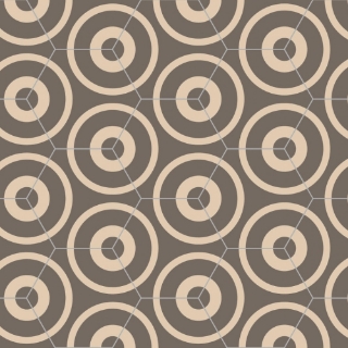 Picture of Bisazza Mosaico - Cementiles Decorations Hex Concentric Tortora