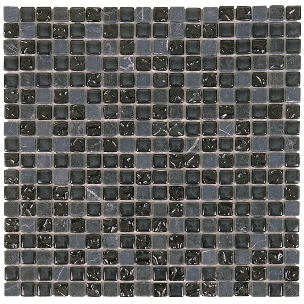 Picture of Bati Orient - Mix Mosaic 5/8 x 5/8 Black Marble Black Glossy Glass