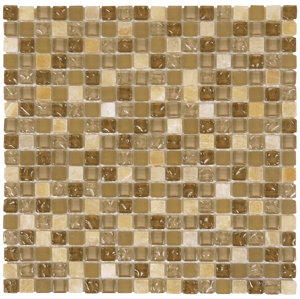 Picture of Bati Orient - Mix Mosaic 5/8 x 5/8 Onyx Marble Beige Matte Glossy Glass