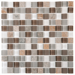 Picture of Bati Orient - Mix Mosaic 7/8 x 7/8 Beige Mix Quartzite Glass