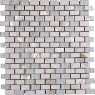 Picture of Bati Orient - Mother of Pearl Glass Marble White Mix Brick