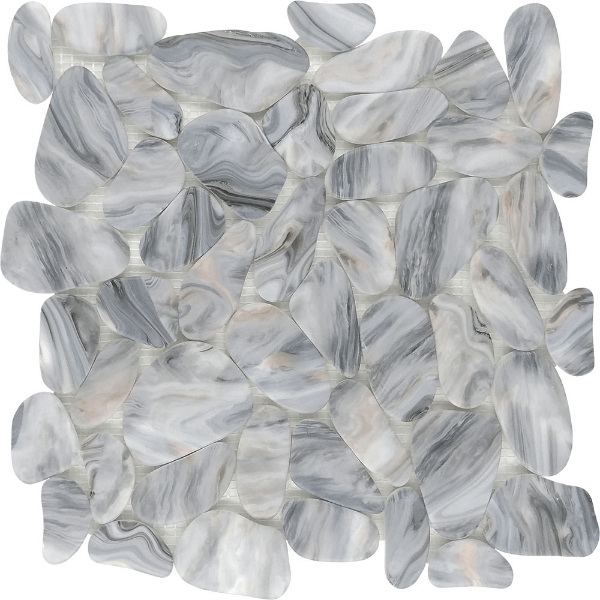 Picture of Bati Orient - Pebbles Reconstituted Decorated Light Grey Mix Matte