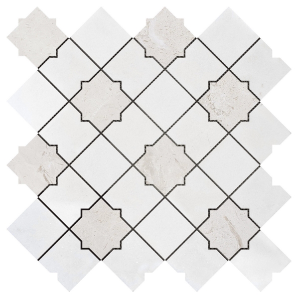 Picture of Bati Orient - Marble Star and Square White Beige Mix