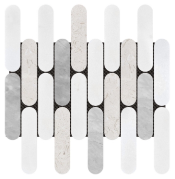 Picture of Bati Orient - Marble Elongated Round White Grey Beige
