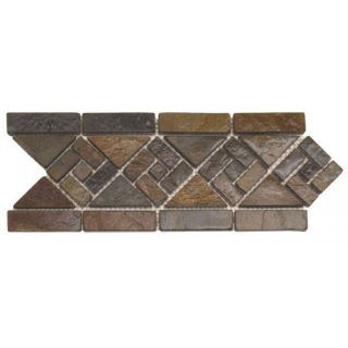 Picture of Bati Orient - Stone Arrow Border Rust Slate