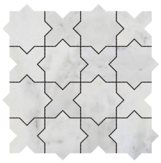 Picture of Bati Orient - Marble Cross and Star White Grey