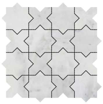 Picture of Bati Orient - Marble Cross and Star White Grey