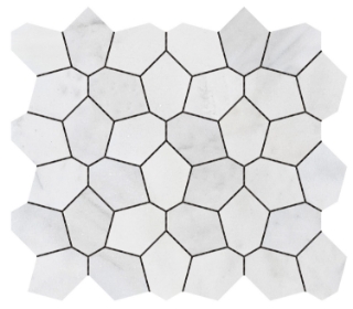 Picture of Bati Orient - Marble Irregular Hexagon White Grey