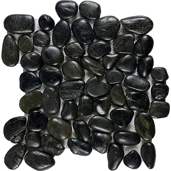 Picture of Tesoro - Ocean Stones Pebble Mosaic Black