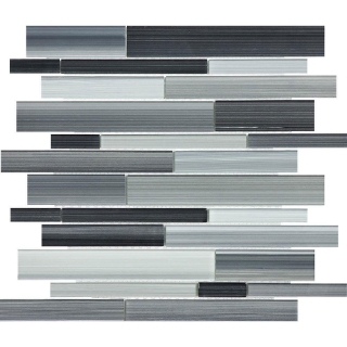 Picture of Tesoro - Fusion Glass Random Strip Mosaic Carbon