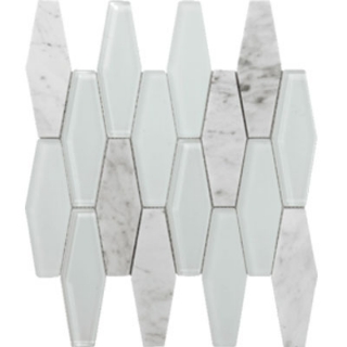Picture of Tesoro - Metropolitan Stone and Glass Blends Diamond Mosaic Carrara
