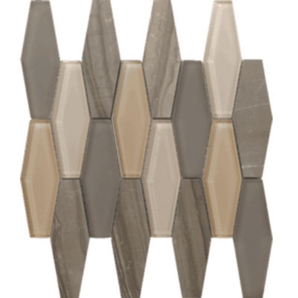 Picture of Tesoro - Metropolitan Stone and Glass Blends Diamond Mosaic Dune