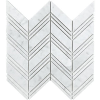 Picture of Tesoro - Metropolitan Stone Chevron Mosaic White Cararra