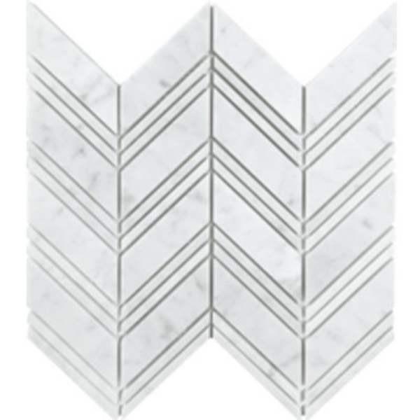 Picture of Tesoro - Metropolitan Stone Chevron Mosaic White Cararra
