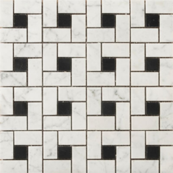 Picture of Emser Tile - Marble Pinwheel Mosaic Bianco Gioia