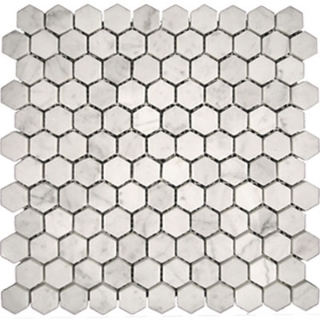 Picture of Emser Tile - Marble Hexagon Mosaic Honed Bianco Gioia