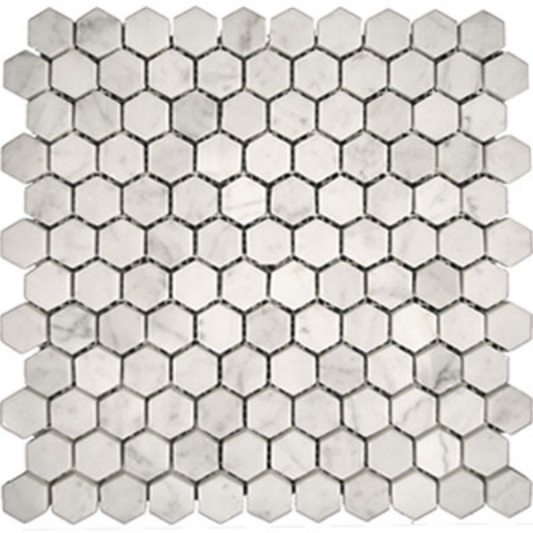 Picture of Emser Tile - Marble Hexagon Mosaic Honed Bianco Gioia