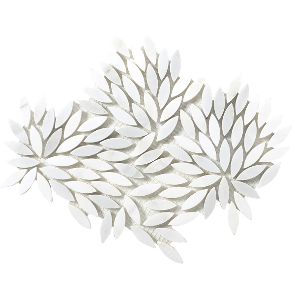 Picture of Emser Tile - Marble Leaf Mosaic Winter Frost