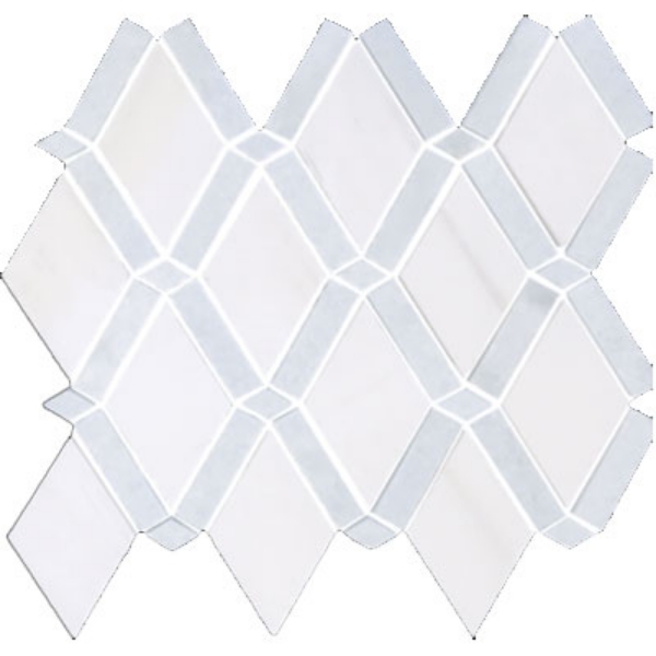 Picture of Tesoro - Metropolitan Blend Diamond Dot Mosaic Thassos With Blue Celeste Dot