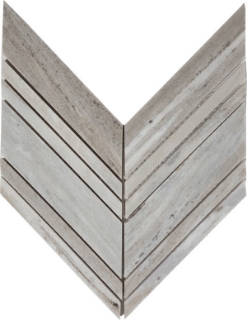 Picture of Tesoro - Pietra Antica Select Polished Travertine Chevron Mosaic Skyline