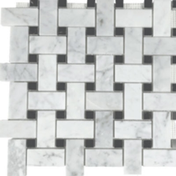 Picture of Tesoro - Metropolitan Blend Basketweave Mosaic White Cararra with Black Dot