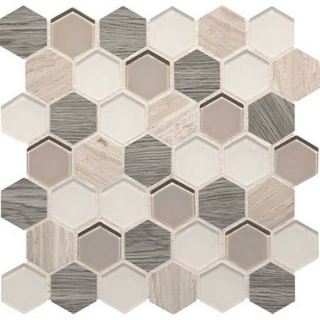 Picture of Daltile - Idyllic Blends Hexagon Mosaic Serene Storm