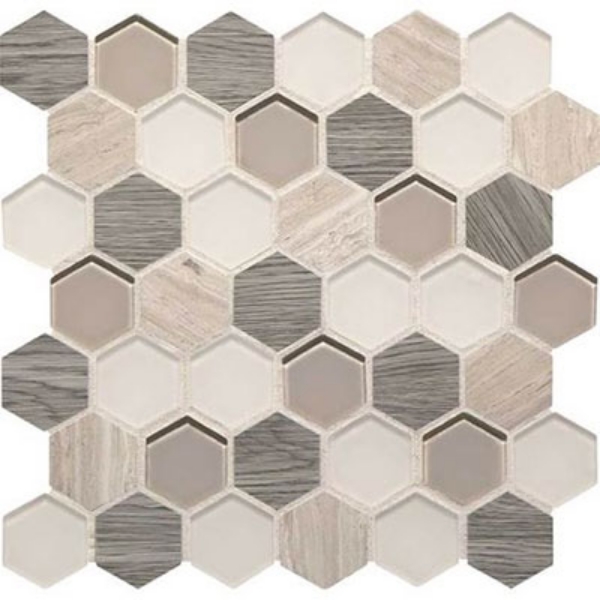Picture of Daltile - Idyllic Blends Hexagon Mosaic Serene Storm