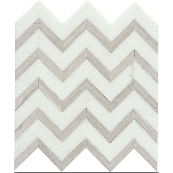 Picture of Emser Tile - Bizou Chevron White Cream