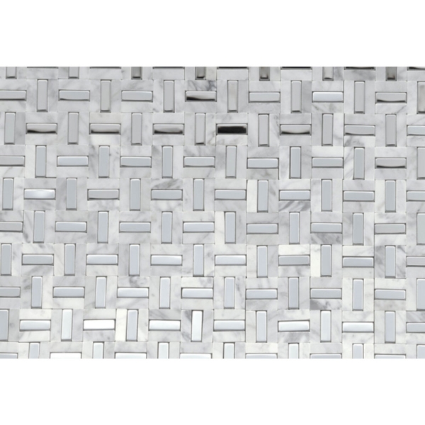 Picture of Emser Tile - Link White Silver Pattern