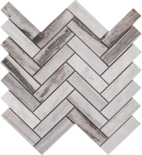Picture of Tesoro - Pietra Antica Select Polished Travertine Herringbone Mosaic Skyline