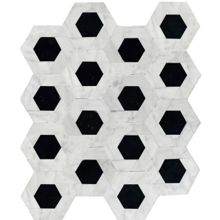 Picture of Emser Tile - Bizou Damask White Black