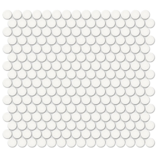 Picture of Tesoro - Soho Penny Round Mosaic Canvas White Matte