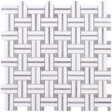 Picture of Tesoro - Sliced Basketweave Skyline Thassos