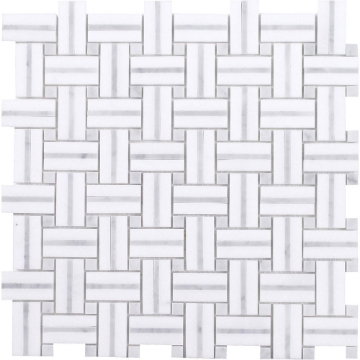 Picture of Tesoro - Sliced Basketweave Bianco Carrara Thassos